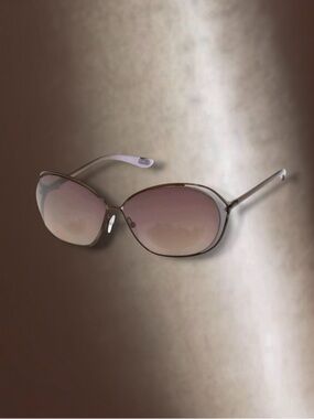 🆕💗TOM FORD Cut-Out Metal Acetate Oversized Sunglasses, BROWN, Bronze Frame, NWT